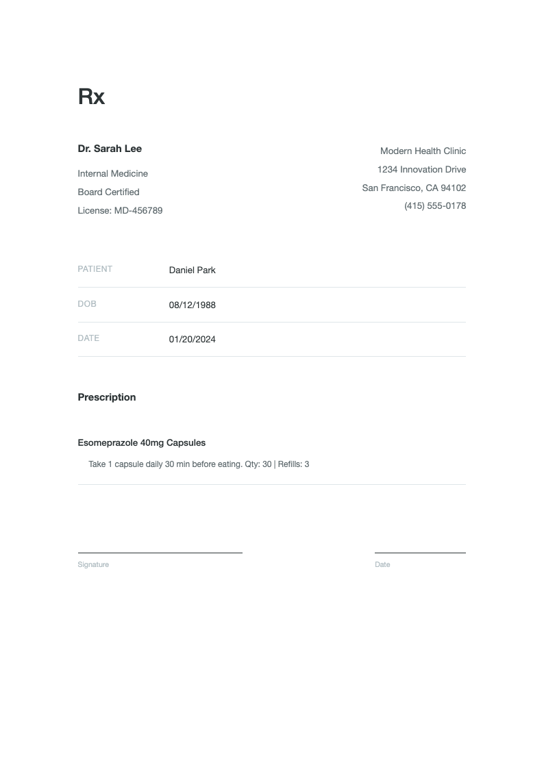 Minimalist modern prescription